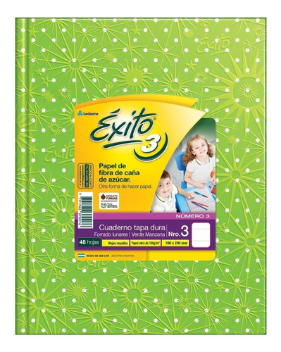 Éxito 3594 Cuaderno E3 Lunares Verde Manzana Rayado X48 Hoja