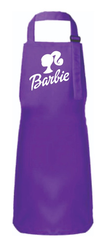Delantal Violeta  Estampado Barbie  Regalo Día Del Niño