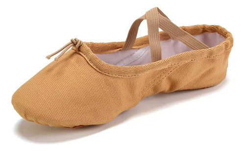Novas Sapatilhas De Balé De Lona Com Cadarços Para Crianças