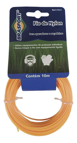 Fio De Nylon Para Aparador De Grama Brasfort 2,4mmx10m - 753