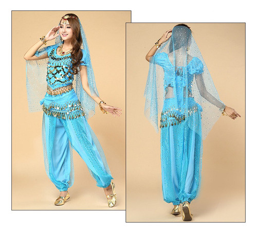 Trajes De Danza Árabe Bellydance Con Accesorios For Adulto