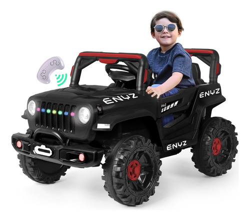Montable Eléctrico Control Remoto Jeep Buggy Con Luces Bcx-6 Color Negro Halcón