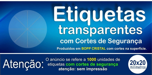 Lacre Transparente Redondo 20mm Com Picotes 1000 Unidades