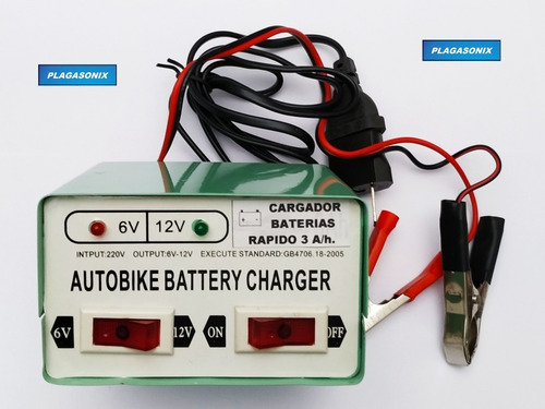 Imagen 2 de 10 de Cargador Baterias Motos Rapido 612/na No Autom. 6 Y 12v.