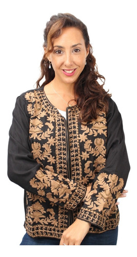 Imagen 1 de 7 de Chaqueta Saco Boutique Hindu Bordado T. Rapsodia - Anaandi