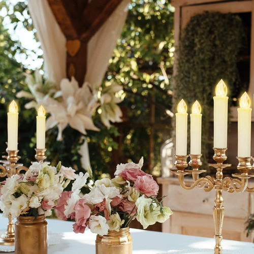 Velas Sin Llama, 12 Luces Led Parpadeantes Que Funcionan Con