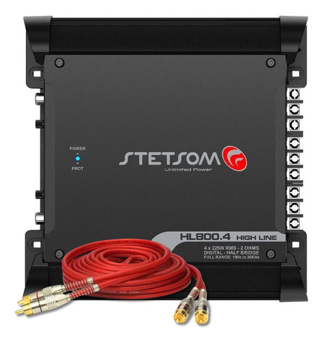 Módulo Stetsom High Line Hl800.4 900w + Cabo Rca 5m 400p
