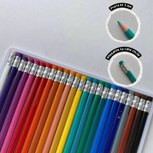 Lápices De Colores Borrables Tonos Intensos Pasteles Neón 40 Colores