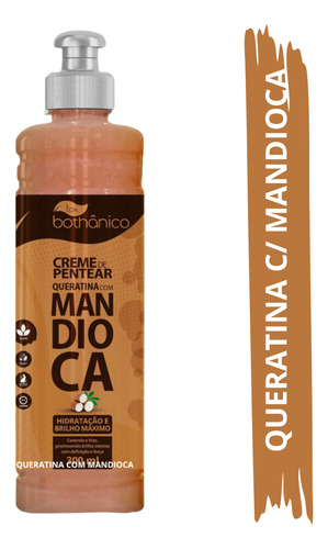 Creme De Pentear Queratina Com Mandioca - Cabelos Saudaveis