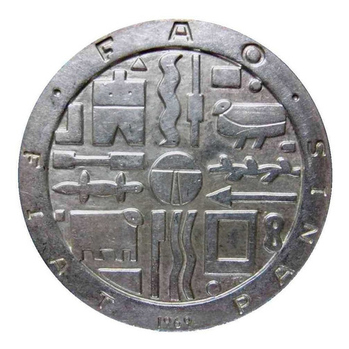 Imagen 1 de 6 de Tp 1969 Moneda De Mil Pesos Fao De Plata En Muy Buen Estado.