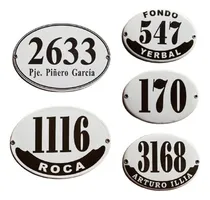 Comprar Números De Casa \u002F Calle De Chapas Hierro Enlozadas 15x24 Cm. Personalizadas