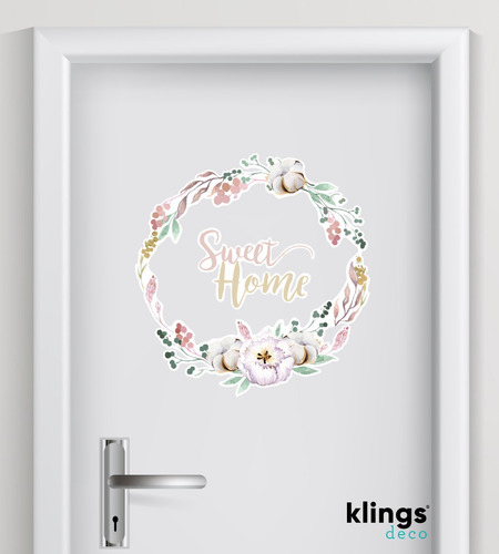 Vinilos Decorativos Frases  Sweet Home Hogar Flores 