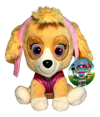 Boneca De Pelúcia Pequena Pet Cadela Skye Rosa - Personagem Do Desenho Infantil Criança Patrulha Canina Cachorro Cachorrinho - Paw Patrol