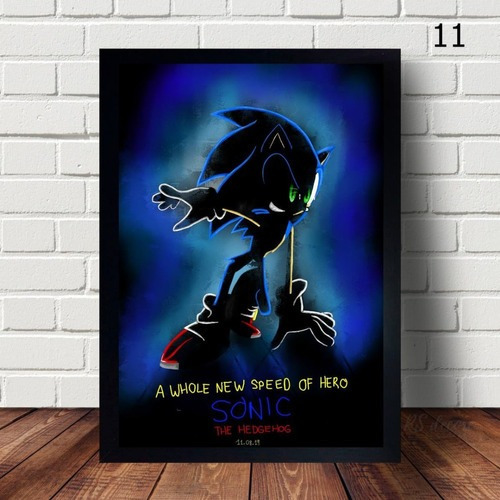 Quadro  Com Moldura Do Filme Sonic