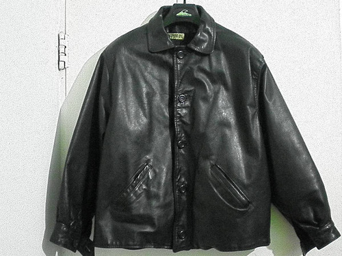 Campera Cuero Motor Oil Chaqueta Hombre Saco M 44 Imperdible