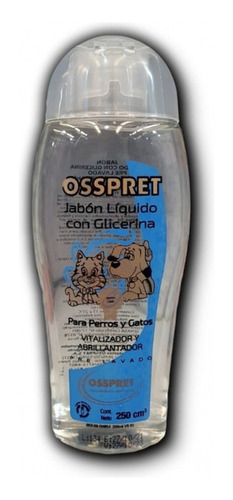 Jabón Liquido Con Glicerina. Osspret 250ml. Perros/gatos 