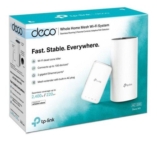 Imagem 2 de 2 de Roteador Tp-link Sistema Wi-fi Mesh Ac1200 Deco M3 (2-pack)