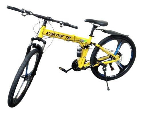 Bicicleta Cross Plegable Rodado 26 Amarillo Con Negro 22210 