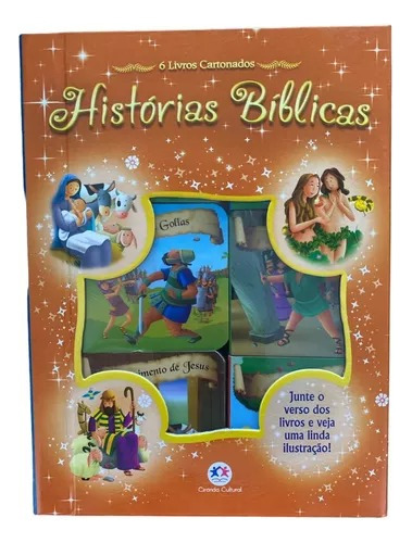 Box 6 Mini Livros Infantil Educativo Histórias Bíblicas