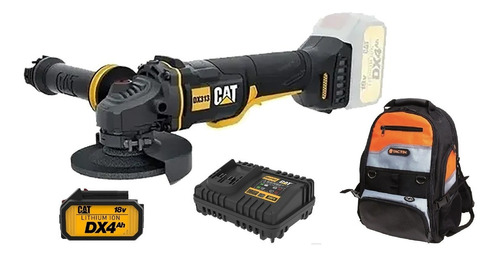 Amoladora Angular 18v Cat Dx31b Con Cargador Batería Mochila