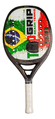 Raquete Beach Tennis Top Grip Bandeira Brasil Com Raqueteira