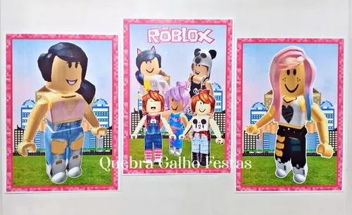 Kit Painel Roblox Rosa - Kit Com 3 Posters