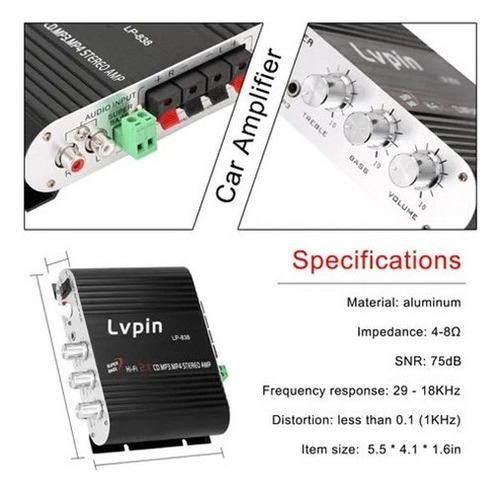 Amplificador Estéreo Mini Audio Lvpin 40w