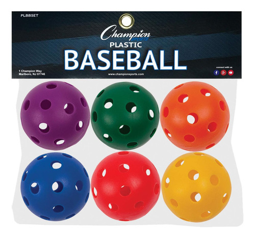 Juego De 6 Colores Surtidos De Béisbol De Plástico 9