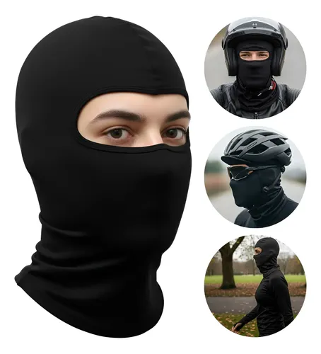 Touca Balaclava Premium Luxo Unissex Preto Proteção Uv50+ Preto Liso Único