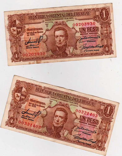 Brou 1 Peso (1939) Variante Difícil 10.iii.26 Nº Bajo