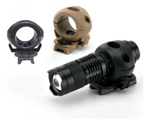 Kit Lampara Led  + Base Porta Lampara Para Casco Tactico 