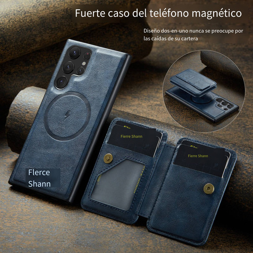Funda Para Samsung Galaxy S25 S25 Plus S25 Ultra Magsafe Wallet Con Ranuras De Piel Para Tarjetas Y Soporte Magnético