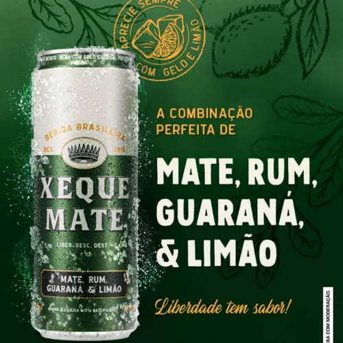 Fardo 24 Latas Bebida Xeque Mate Rum Limão 355ml