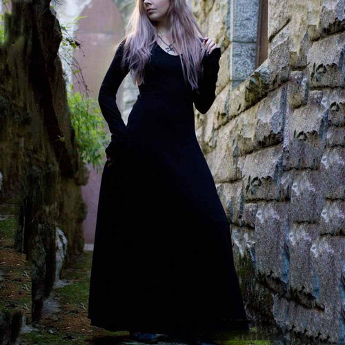 Vestido Gótico Victoriano Bruja Cosplay Negro Medieval