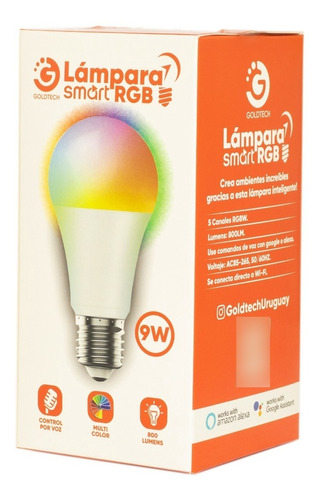 Lampara Led Smart Rgb Goldtech Inteligente Google O Alexa