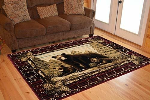 Alfombra Empire Rustic Lodge Grizzly Bear Cubs Area Rug, 39 