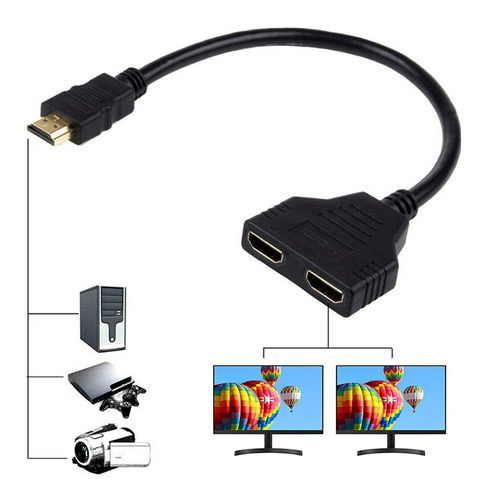 Cable Adaptador Divisor Hdmi Macho 1080p A Dual Hdmi Hembra