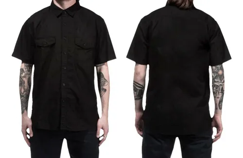 Camisa Workshirt Casual Estilo Americano Mec nico Barbeiro