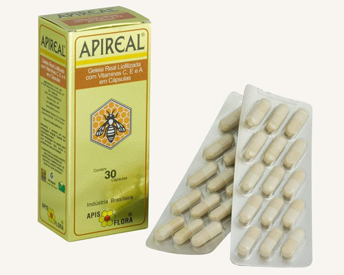 Apireal Geléia Real Liofilizada Apis Flora 30 Cápsulas