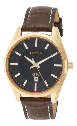 Reloj Hombre Citizen Bi1033-04e Cuarzo Pulso Marron En Cuero