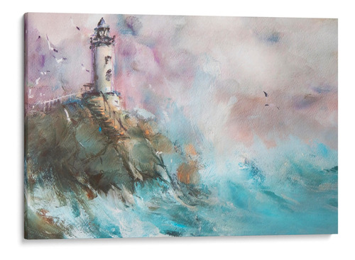 Quadro Decoração Nautica Farol Tempestade Tela Canvas 120x80