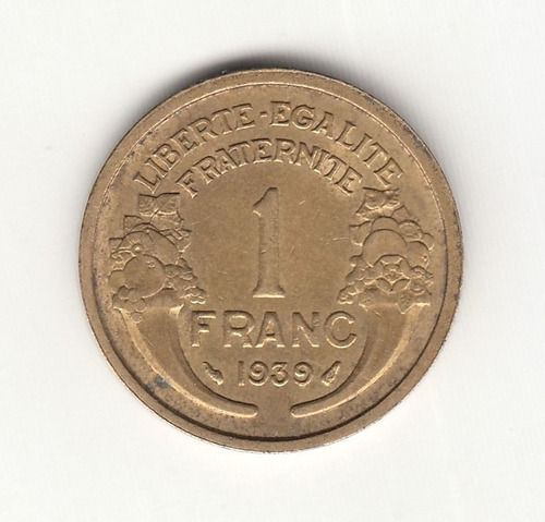 Moneda Francia 1 Francs 1939 Morlón