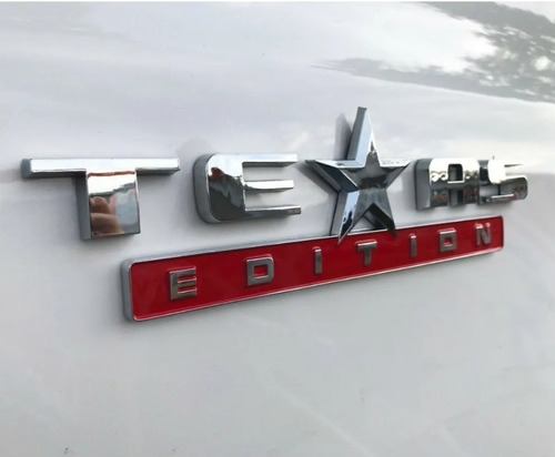 Emblema Texas Edition Cromado E Vermelho Ford F250 F1000 Und