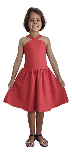 Vestido Infantil Vermelho Natal