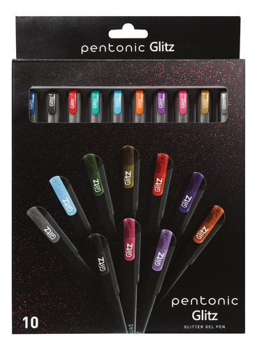 Bolígrafos Pentonic De Gel Con Purpurina, 10 Colores Surtido