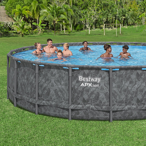 Alberca Estructural Bestway Apx 365 Redonda 6.10x 1.32mts Color Gris