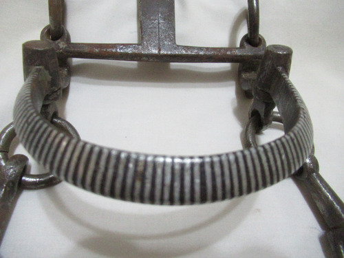 Antiguo Freno Mulero Caballo Hierro Y Plata Con Argollas (Usado)