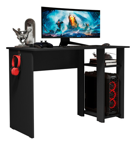 Mobigu Escrivaninha Mesa Gamer Para Computador Com Espaço Gabinete Preto
