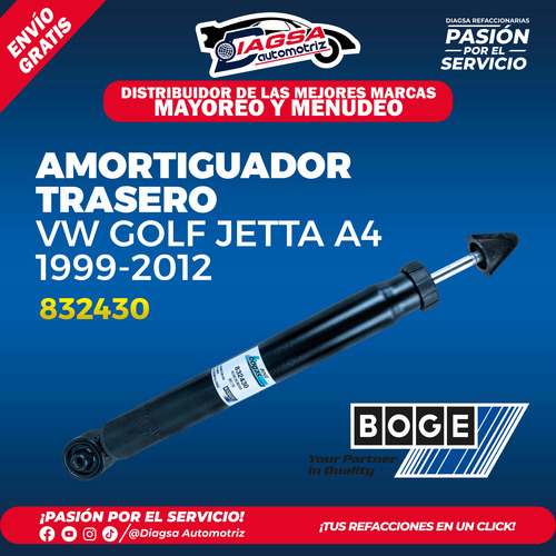 Amortiguador Trasero Vw Golf Jetta A4 1999-2012