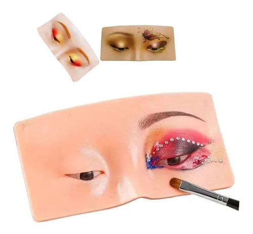 Tablero De Práctica De Silicona E Modelo De Cara Maquillaje